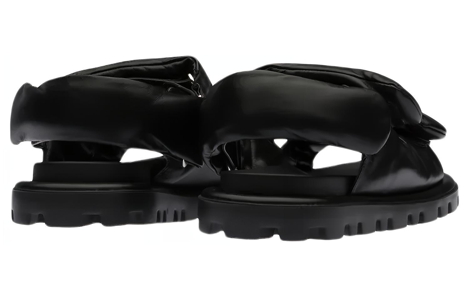 (W) MIU MIU Soft Lambskin Lined Sandals 'Black' 圖 5