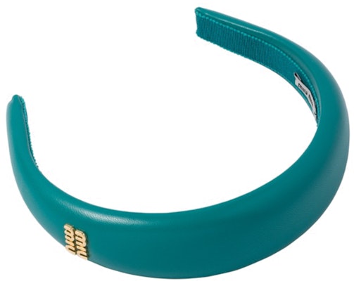 (W) 미우미우 소프트램스킨 메탈릭 블루 여성 헤어밴드. 5IH025_038_F0363 Lookbook (W) 미우미우 소프트램스킨 메탈릭 블루 여성 헤어밴드. 5IH025_038_F0363