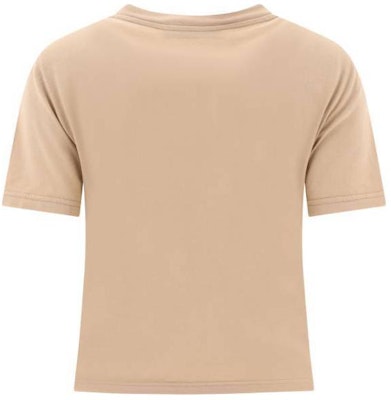(W) Camiseta MIU MIU Beige Sólido Slim Fit Manga Corta Cuello Redondo. MJN467-137L-F0627 Lookbook (W) Camiseta MIU MIU Beige Sólido Slim Fit Manga Corta Cuello Redondo. MJN467-137L-F0627
