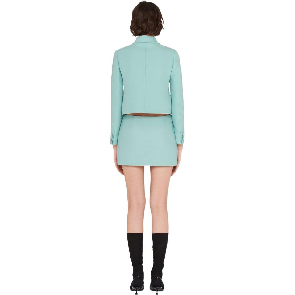 (Women) Miu Miu Solid Color Twill Button-Up Jacket - Green MH179011D2F0194 圖 4