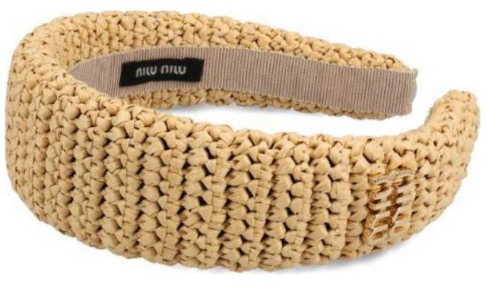 (W) 미우미우 여성용 솔리드 디자인 베이지 헤어밴드. 5IH0252F73F0018 Buy (W) 미우미우 여성용 솔리드 디자인 베이지 헤어밴드. 5IH0252F73F0018