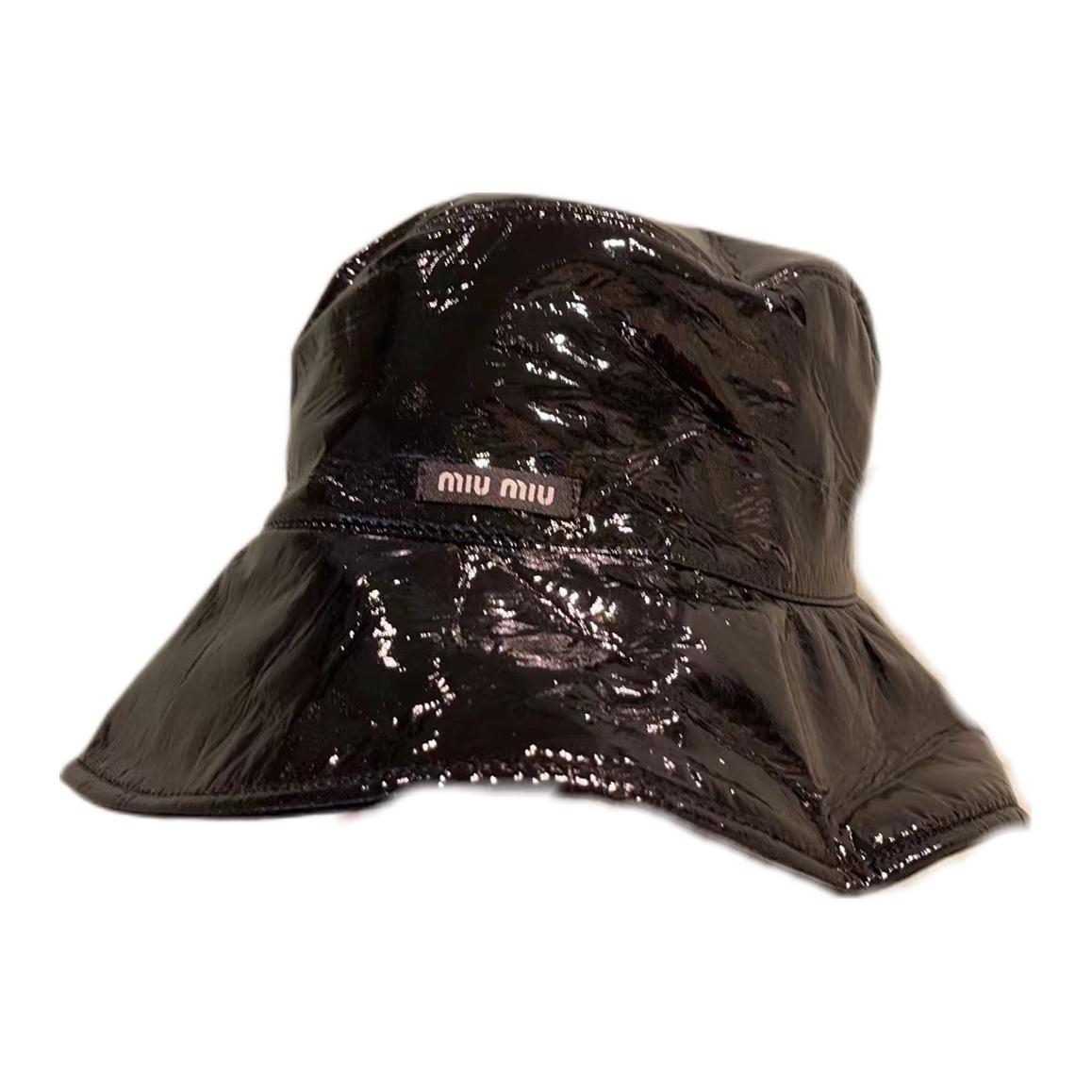 (Women) MIU MIU Solid Design Black Fisherman Hat for Women 5HC197-2DOU-F0002