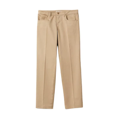 (Women) MIU MIU Solid Logo Embroidered Straight-Leg Casual Pants Rope Gray Women. MP1801-1UPX-F0065-S-OOO