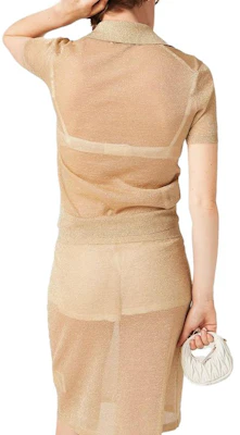 (W) MIU MIU Kaos Polo Lengan Pendek Emas MML882-14AU-F0056-S-OOO Purchase (W) MIU MIU Kaos Polo Lengan Pendek Emas MML882-14AU-F0056-S-OOO