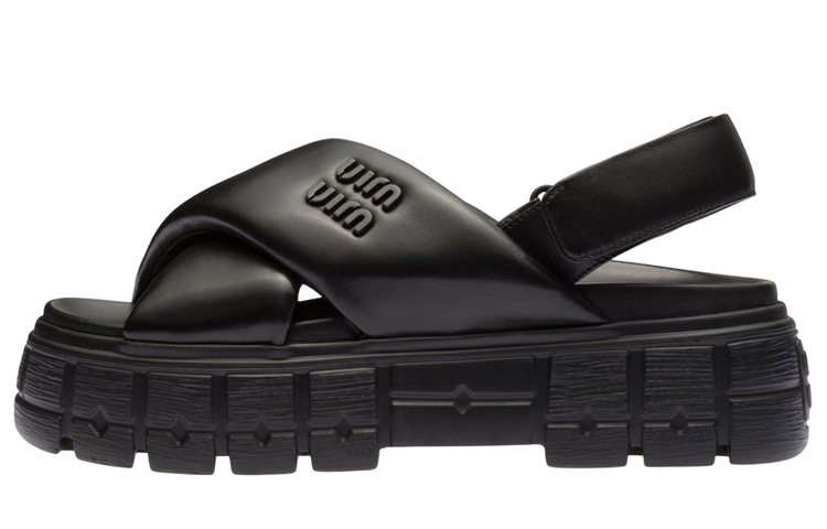 Buy (W) Sandales MIU MIU Sporty en Cuir Nappa Noir 5X879D-77F-F0002-F-050