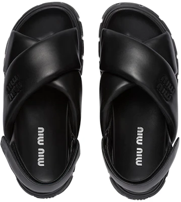 (W) Sandales MIU MIU Sporty en Cuir Nappa Noir 5X879D-77F-F0002-F-050 Lookbook (W) Sandales MIU MIU Sporty en Cuir Nappa Noir 5X879D-77F-F0002-F-050