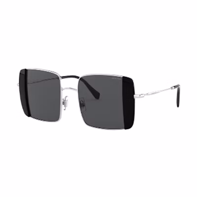 (Women) MIU MIU Square Metal Frame Sunglasses Black 0MU56VS1AB5S046