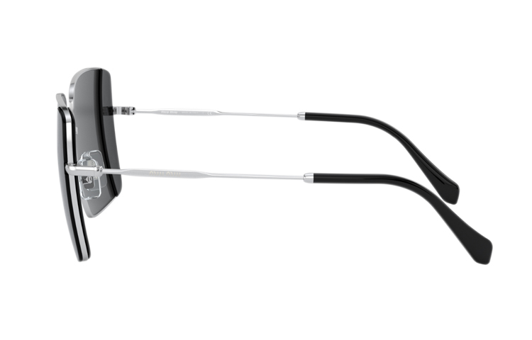 (Women) MIU MIU Square Metal Frame Sunglasses Black 0MU56VS1AB5S046 圖 3