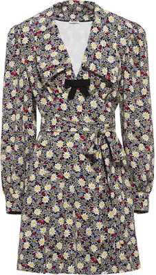 (W) MIU MIU SS21黑色印花长袖绉纱连衣裙 MF4136-1YS4-F0002 Order (W) MIU MIU SS21黑色印花长袖绉纱连衣裙 MF4136-1YS4-F0002