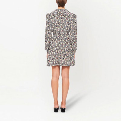 (W) MIU MIU SS21黑色印花长袖绉纱连衣裙 MF4136-1YS4-F0002 Shop (W) MIU MIU SS21黑色印花长袖绉纱连衣裙 MF4136-1YS4-F0002