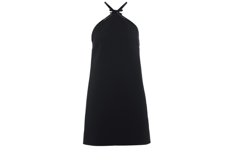 Order (W) MIU MIU SS21 黑色缎面蝴蝶结无袖迷你连衣裙. MF4336-1YXH-F0002