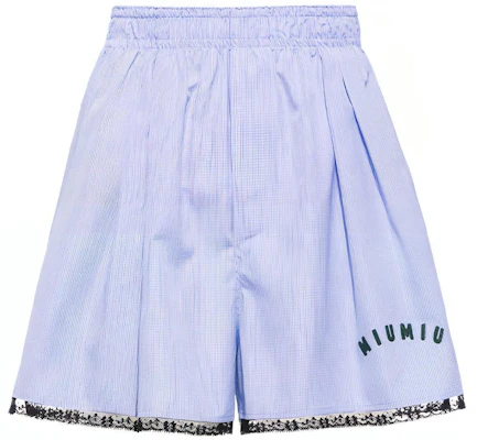 (Women) MIU MIU SS21 Blue Printed Poplin Shorts MP1434-1YJJ-F0013 Buy (Women) MIU MIU SS21 Blue Printed Poplin Shorts MP1434-1YJJ-F0013