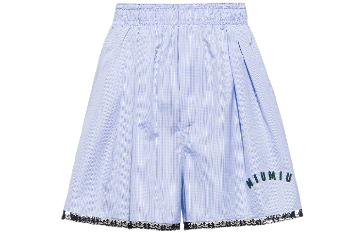 (Women) MIU MIU SS21 Blue Printed Poplin Shorts MP1434-1YJJ-F0013 圖 2