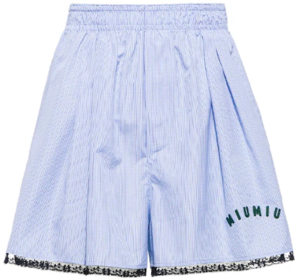 (Women) MIU MIU SS21 Blue Printed Poplin Shorts MP1434-1YJJ-F0013 Order (Women) MIU MIU SS21 Blue Printed Poplin Shorts MP1434-1YJJ-F0013