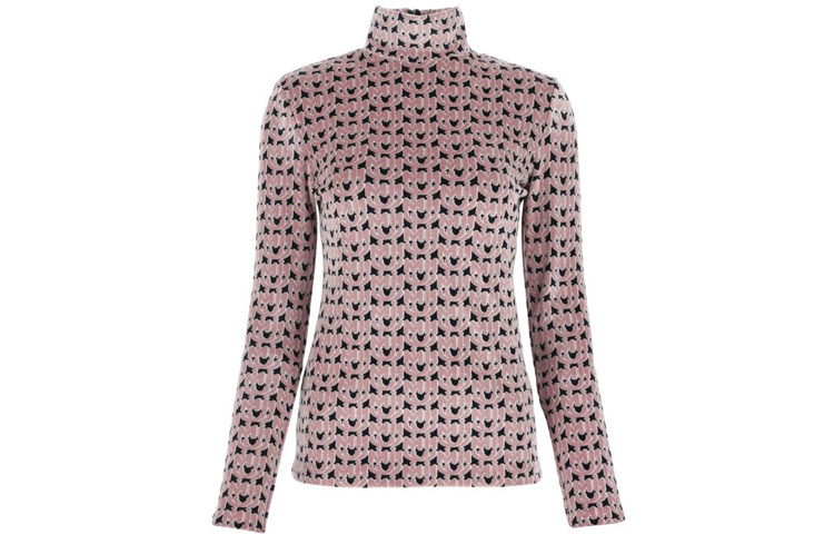 (Women) MIU MIU SS21 Embroidered Chenille Top Pink MT1648-1YX3-F0QV3