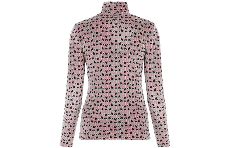 Lookbook (W) MIU MIU SS21 刺绣丝绒上衣 粉色 MT1648-1YX3-F0QV3