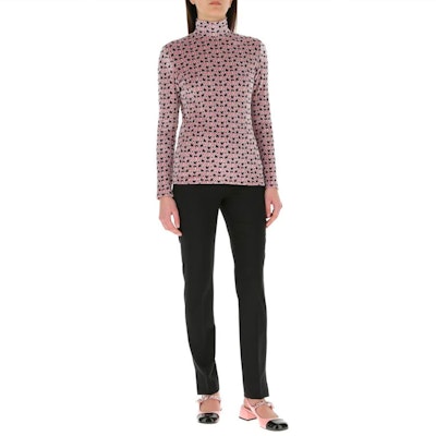 (W) MIU MIU SS21 刺绣丝绒上衣 粉色 MT1648-1YX3-F0QV3 Shop (W) MIU MIU SS21 刺绣丝绒上衣 粉色 MT1648-1YX3-F0QV3