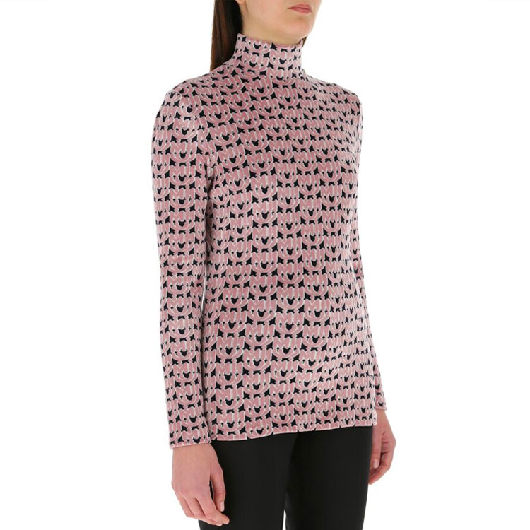 Details for (W) MIU MIU SS21 刺绣丝绒上衣 粉色 MT1648-1YX3-F0QV3