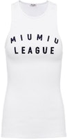 (Women) MIU MIU SS21 Embroidered Ribbed Knit Tank Top Women’s White MJT625-1YF6-F0009 (Women) MIU MIU SS21 Embroidered Ribbed Knit Tank Top Women’s White MJT625-1YF6-F0009