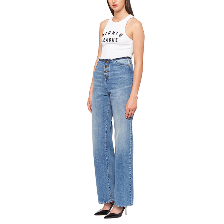 Lookbook (W) MIU MIU SS21 刺繡羅紋針織背心 女款 白色 MJT625-1YF6-F0009