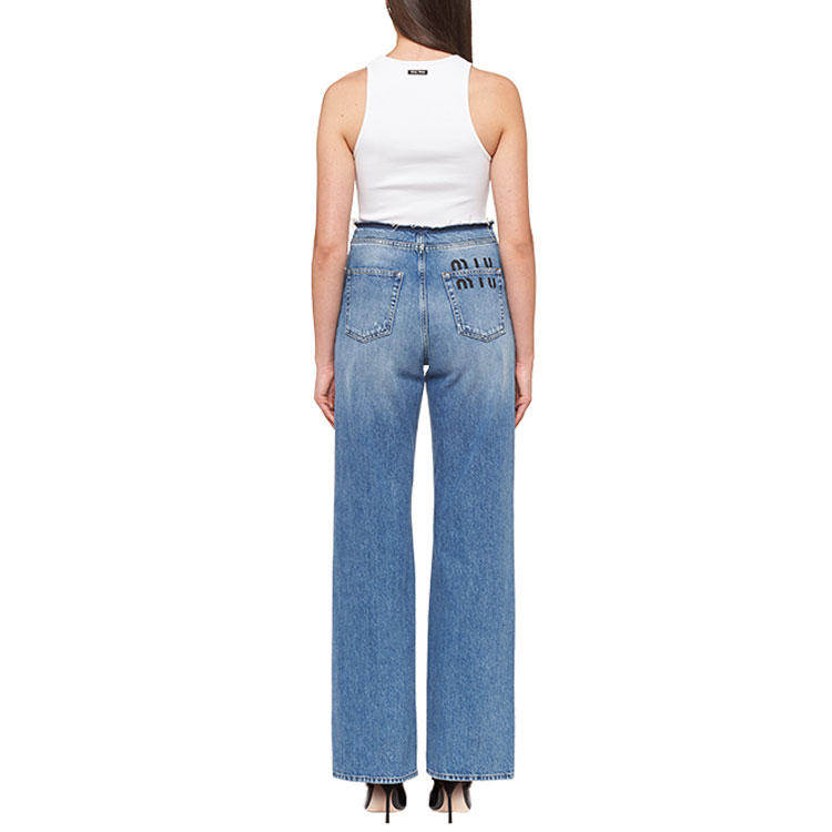 Shop (W) MIU MIU SS21 刺繡羅紋針織背心 女款 白色 MJT625-1YF6-F0009