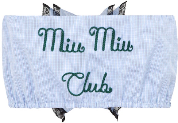 (W) MIU MIU SS21 蕾丝刺绣棉布束胸 女款 蓝色。 MT1613-1YJJ-F0013 Lookbook (W) MIU MIU SS21 蕾丝刺绣棉布束胸 女款 蓝色。 MT1613-1YJJ-F0013