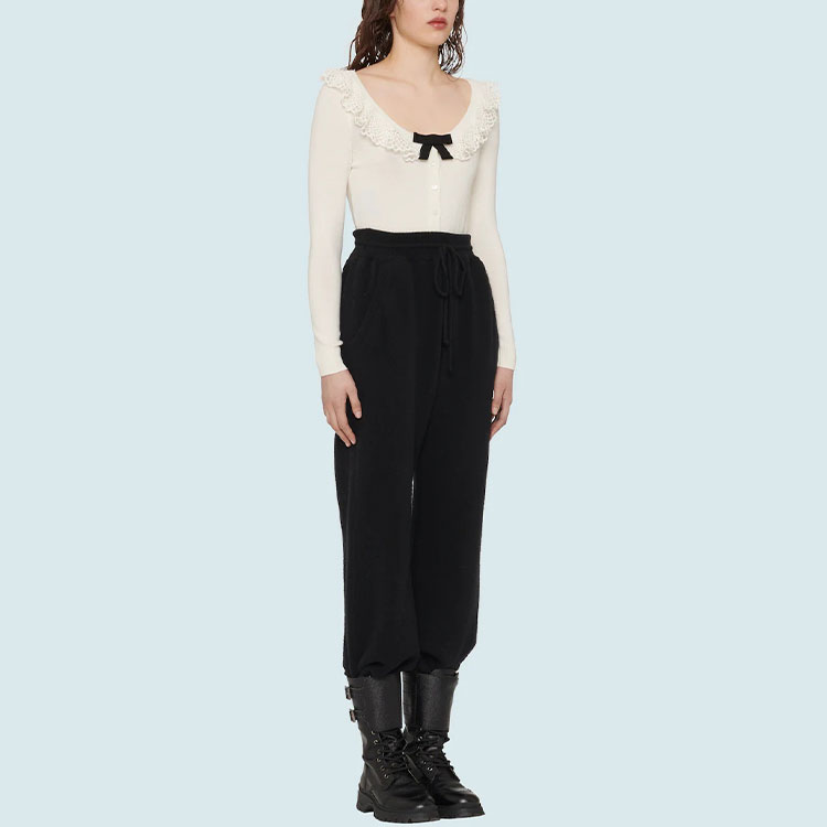 Purchase (W) MIU MIU 2021春夏白色罗纹针织短款毛衣 MMF482-1Y9G-F0009