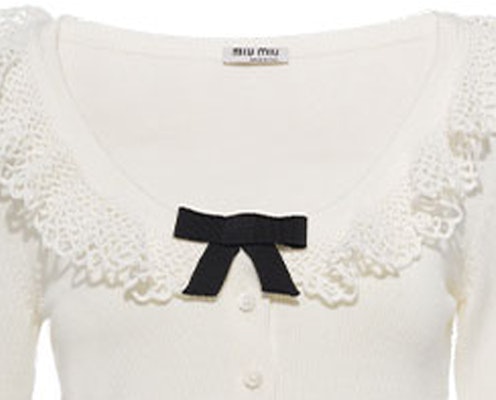 (W) MIU MIU 2021春夏白色罗纹针织短款毛衣 MMF482-1Y9G-F0009 Details for (W) MIU MIU 2021春夏白色罗纹针织短款毛衣 MMF482-1Y9G-F0009