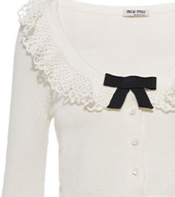 (W) MIU MIU 2021春夏白色罗纹针织短款毛衣 MMF482-1Y9G-F0009 Sizing (W) MIU MIU 2021春夏白色罗纹针织短款毛衣 MMF482-1Y9G-F0009