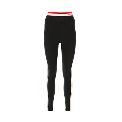 (Women) MIU MIU SS21 Slim Fit Logo Knit Track Pants Black. MJP245-1ZFU-F0002