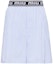 Buy (Women) MIU MIU SS21 Striped Cotton Poplin Casual Shorts Blue MP1435-1YIN-F0076