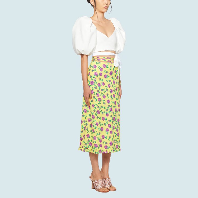 Purchase (W) MIU MIU SS21 Baju Putih Lengan Puff Pendek Pelindung Matahari. MT1626-QZT-F0K74