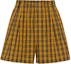 Buy (Women) MIU MIU SS21 Yellow Gingham Elastic Waist Casual Shorts. MP1434-1YF1-F0080