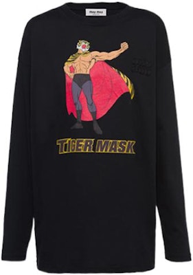 (W) Camiseta de Manga Larga Negra con Estampado Gráfico MIU MIU SS22. MJL856-102H-F0K37 Order (W) Camiseta de Manga Larga Negra con Estampado Gráfico MIU MIU SS22. MJL856-102H-F0K37