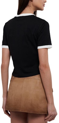 (W) MIU MIU SS22 黑色Logo印花宽松圆领T恤。 MJN522-14EL-F0002 Shop (W) MIU MIU SS22 黑色Logo印花宽松圆领T恤。 MJN522-14EL-F0002