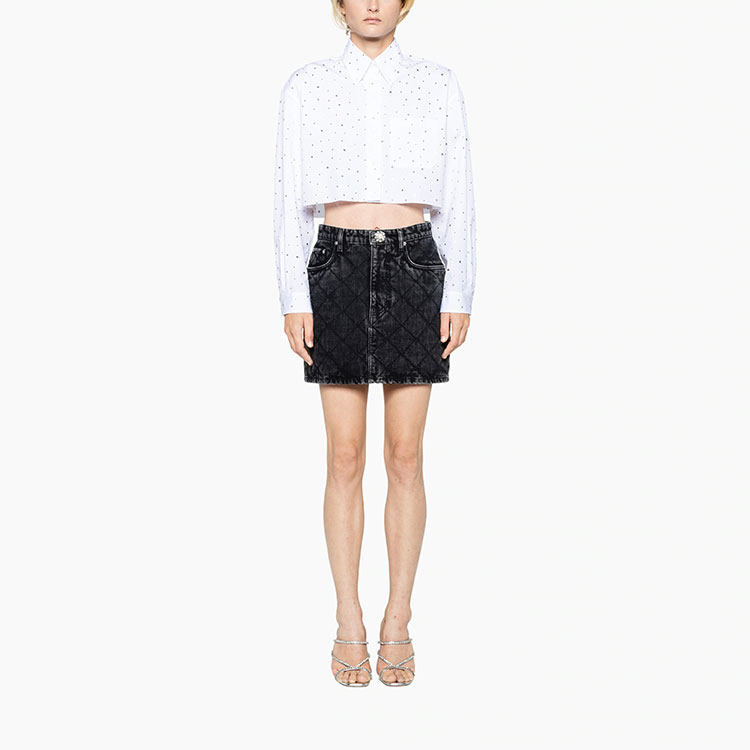 (Women) MIU MIU SS22  Black Quilted Washed Denim Mini Skirt GWD269-1Z30-F0002 圖 3