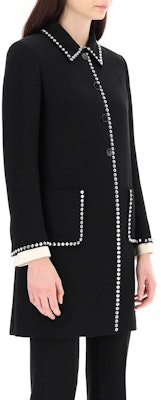 (Women) MIU MIU SS22 Black Studded Long Sleeve Coat. MS1883-1ZV7-F0002 Purchase (Women) MIU MIU SS22 Black Studded Long Sleeve Coat. MS1883-1ZV7-F0002