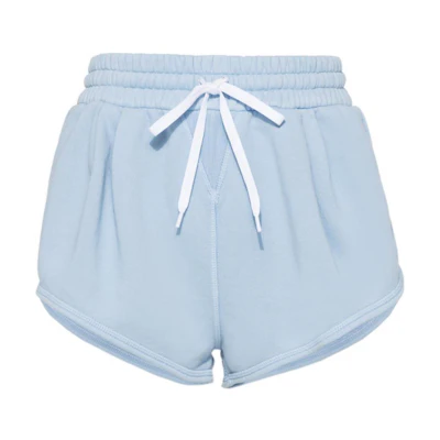 (Women) MIU MIU SS22 Blue Drawstring Straight Casual Shorts. MJP225-1IG3-F0076