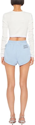 (W) MIU MIU SS22 蓝色抽绳直筒休闲短裤. MJP225-1IG3-F0076 Shop (W) MIU MIU SS22 蓝色抽绳直筒休闲短裤. MJP225-1IG3-F0076