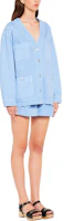 Shop (W) MIU MIU SS22 藍色印花Logo裝飾外套 ML837-1Z7Y-F0076