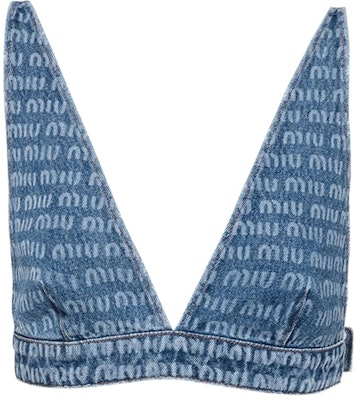(W) MIU MIU SS22 Tank Top Denim Cetak Biru Leher V Untuk Wanita. GWT037-10DP-F0013 Order (W) MIU MIU SS22 Tank Top Denim Cetak Biru Leher V Untuk Wanita. GWT037-10DP-F0013
