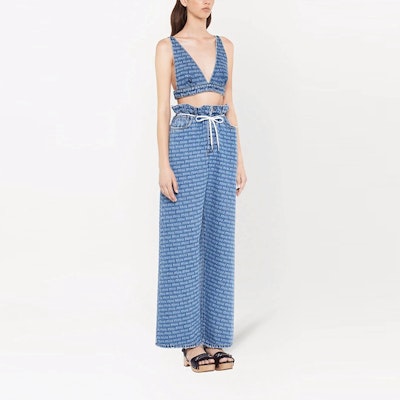 (W) MIU MIU SS22 Tank Top Denim Cetak Biru Leher V Untuk Wanita. GWT037-10DP-F0013 Purchase (W) MIU MIU SS22 Tank Top Denim Cetak Biru Leher V Untuk Wanita. GWT037-10DP-F0013