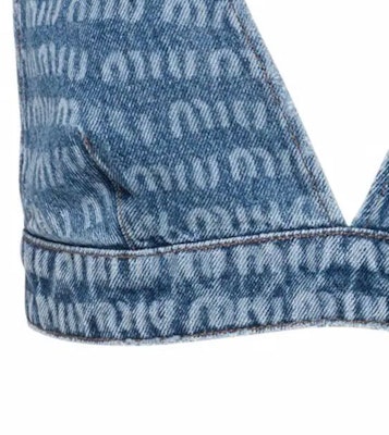 (W) MIU MIU SS22 Tank Top Denim Cetak Biru Leher V Untuk Wanita. GWT037-10DP-F0013 Sizing (W) MIU MIU SS22 Tank Top Denim Cetak Biru Leher V Untuk Wanita. GWT037-10DP-F0013