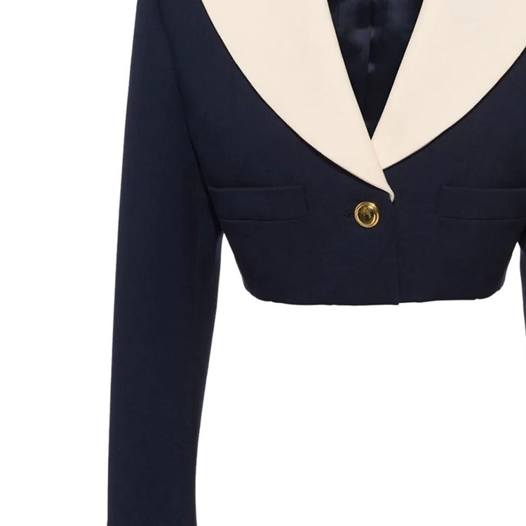 Purchase (W) MIU MIU SS22 海軍藍羊毛短版西裝外套。 MH175-41R1-F0008