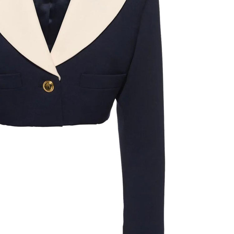 Details for (W) MIU MIU SS22 海軍藍羊毛短版西裝外套。 MH175-41R1-F0008