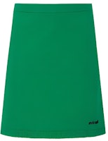 (Women) MIU MIU SS22 Green Casual Short Skirt with Minimalist Letter Print. MMG381-10O3-F0089 (Women) MIU MIU SS22 Green Casual Short Skirt with Minimalist Letter Print. MMG381-10O3-F0089