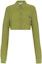 Order (Women) MIU MIU SS22 Green Long Sleeve Crop Sun Protection Shirt. MK1649-1ZLL-F0613