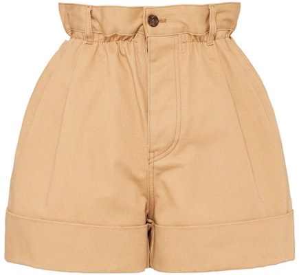 (Women) MIU MIU SS22 Khaki Cotton Twill Loose Shorts MP1377-672-F0151 Buy (Women) MIU MIU SS22 Khaki Cotton Twill Loose Shorts MP1377-672-F0151