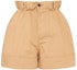 Order (Women) MIU MIU SS22 Khaki Cotton Twill Loose Shorts MP1377-672-F0151