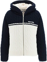 (Women) MIU MIU SS22 Logo Hooded Puffer Jacket Black/White ML86011GP-F022X (Women) MIU MIU SS22 Logo Hooded Puffer Jacket Black/White ML86011GP-F022X
